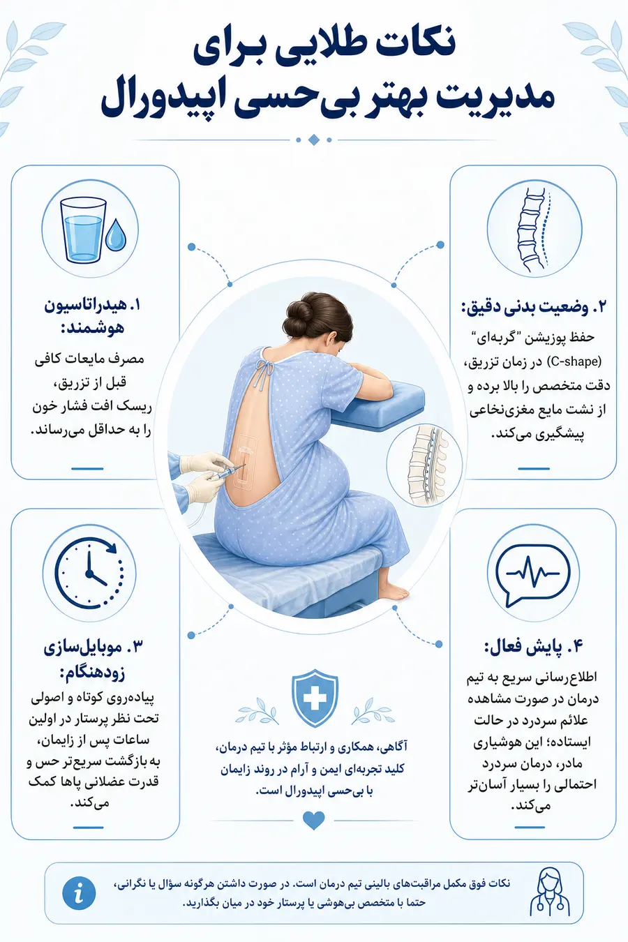 اینفوگرافیک - عوارض اپیدورال؛ بررسی کامل خطرات و عوارض احتمالی