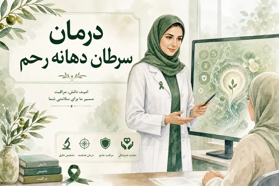 پزشک زنان در حال توضیح درمان سرطان دهانه رحم