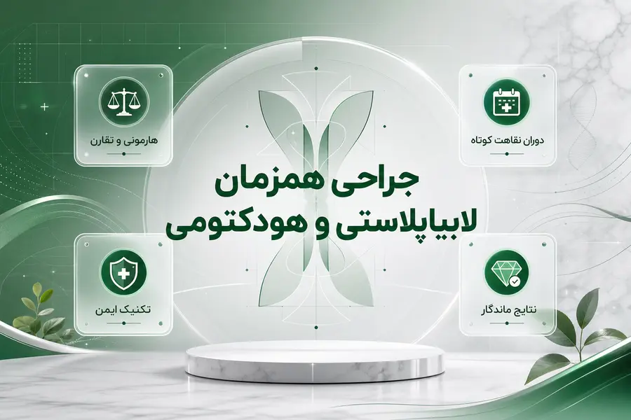 جراحی همزمان لابیاپلاستی و هودکتومی