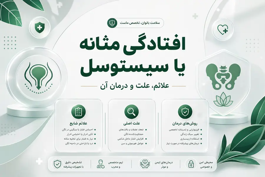 افتادگی مثانه یا سیستوسل علائم، علت و درمان آن